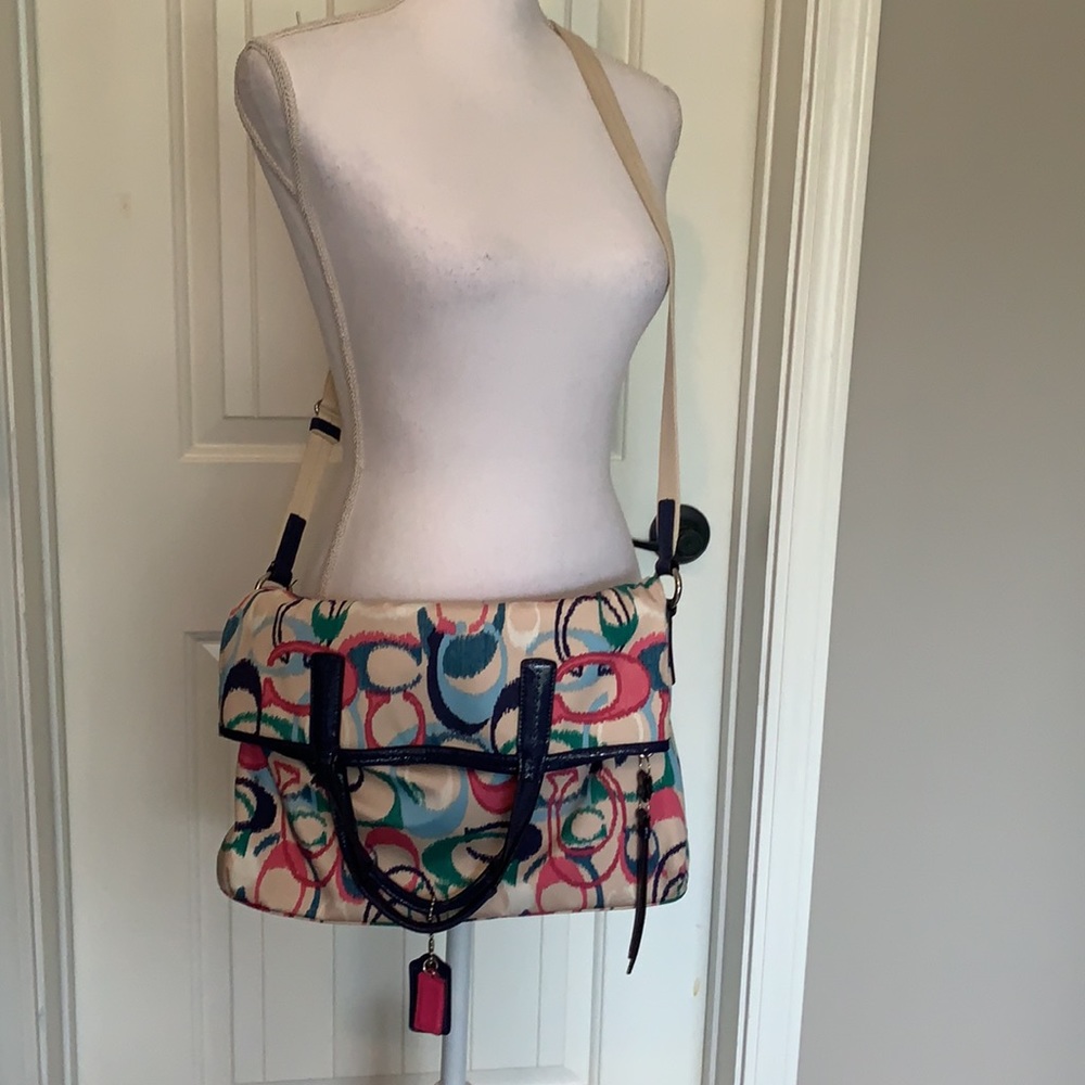 Coach Signature Ikat Scribble Print Foldover